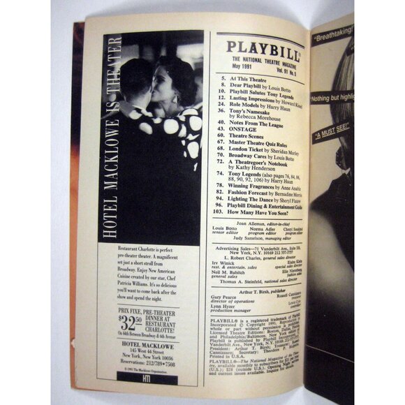 Fiddler on the Roof Playbill May 1991 Gershwin Theatre Topol Marcia Lewis - Picture 4 of 9